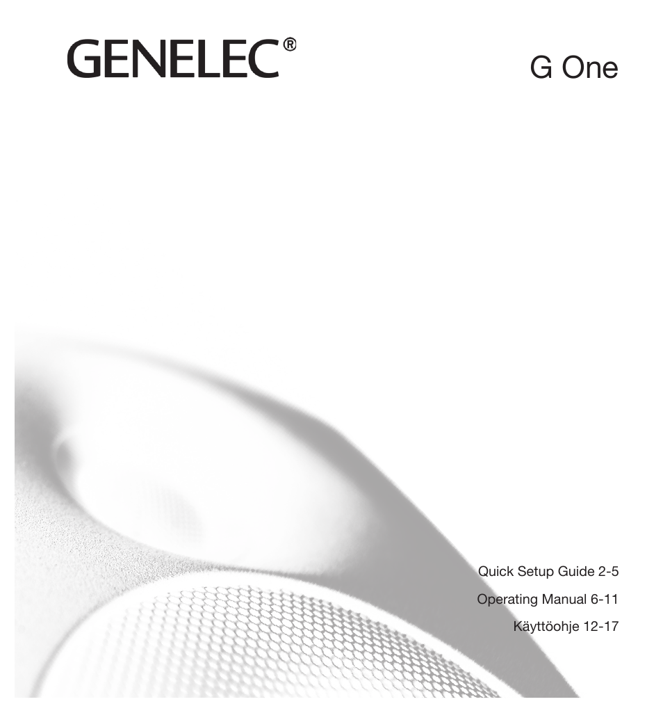 Genelec G One 2-Way Powered Bookshelf Speaker (White, Single) User Manual | 11 pages