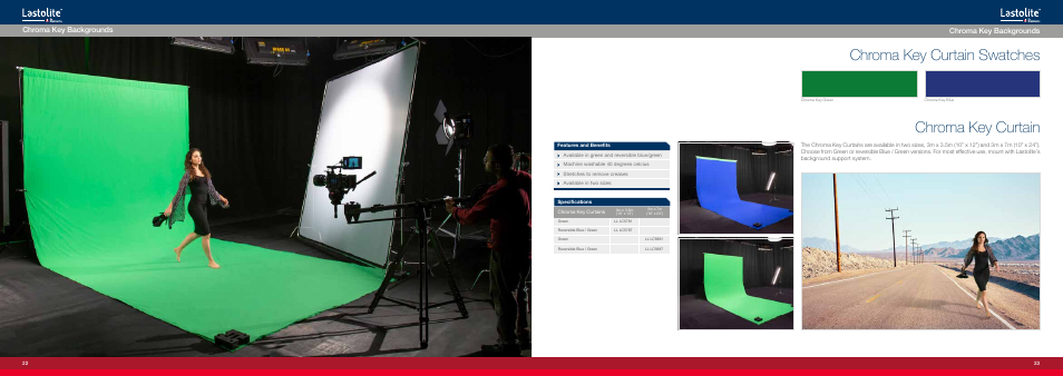 Chroma key curtain swatches, Chroma key curtain, Chroma key backgrounds | Manfrotto Triflector MKII Frame + Silver/White Panels User Manual | Page 12 / 23