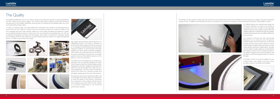 The quality | Manfrotto Triflector MKII Frame + Silver/White Panels User Manual | Page 3 / 23