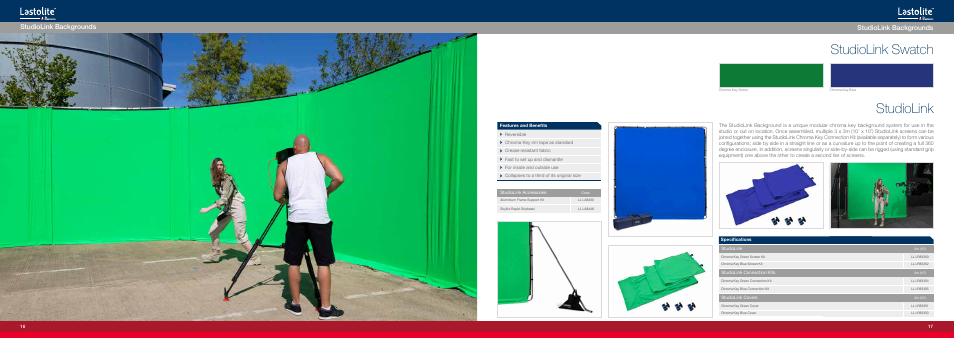 Studiolink swatch studiolink, Studiolink backgrounds | Manfrotto Triflector MKII Frame + Silver/White Panels User Manual | Page 9 / 23