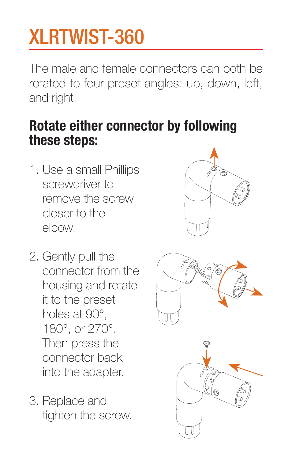 Kopul XLR Twist-360 Angled XLR Adapter User Manual | 2 pages