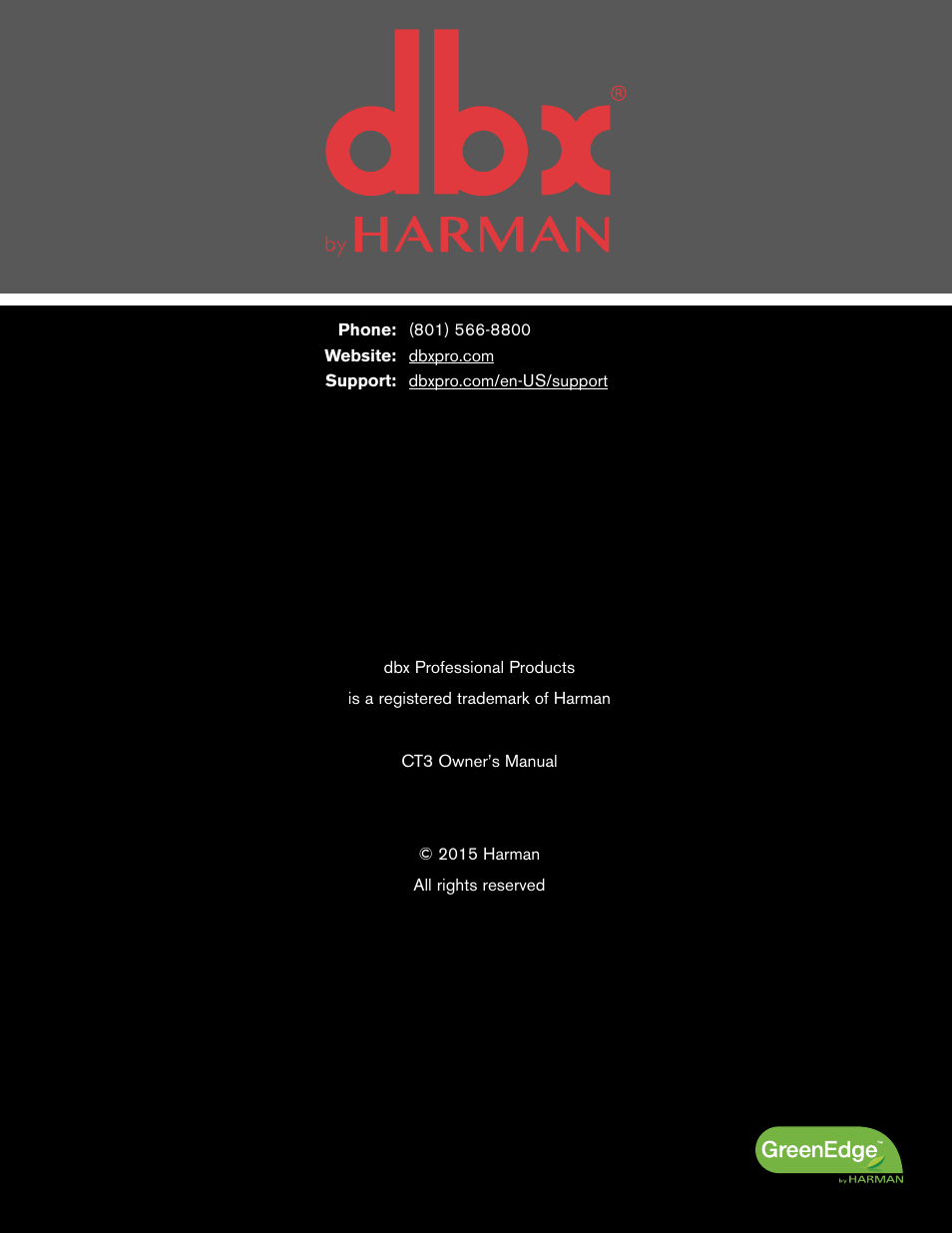 dbx CT-3 Advanced Cable Tester User Manual | Page 10 / 10