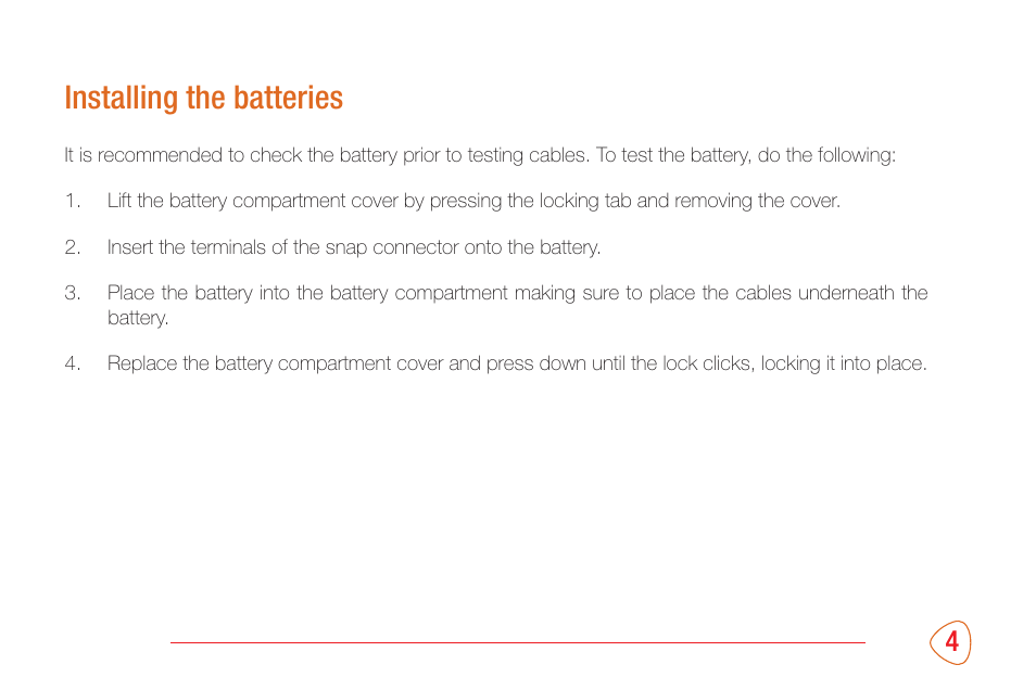 Installing the batteries | Kopul CBT-MF Multi-Function Cable Tester with Dual Chassis User Manual | Page 5 / 12