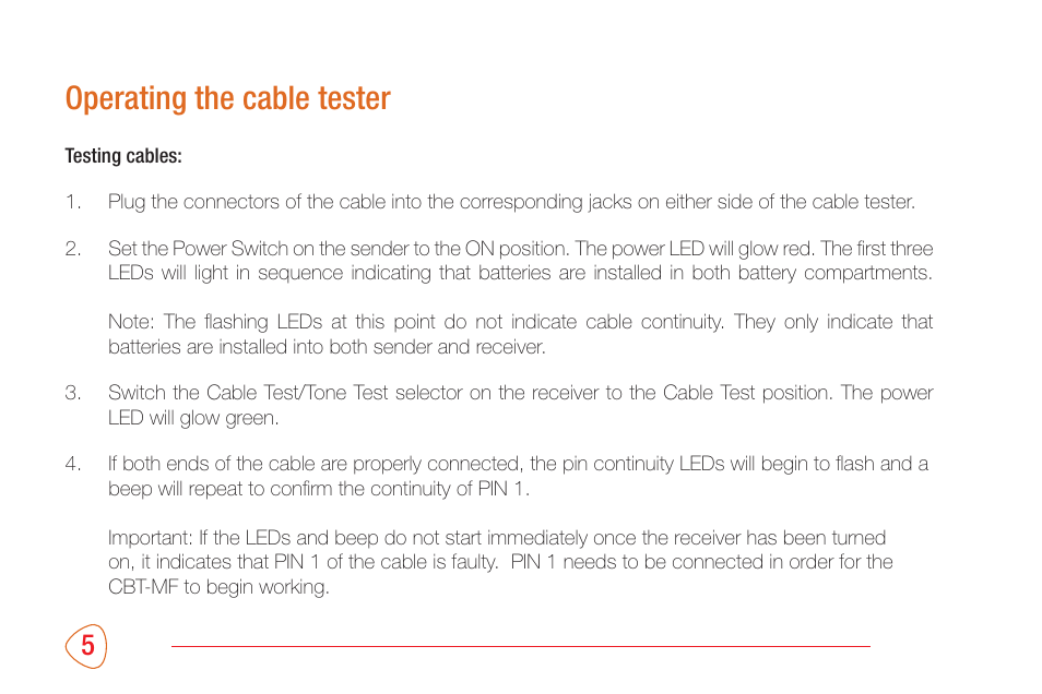 Operating the cable tester | Kopul CBT-MF Multi-Function Cable Tester with Dual Chassis User Manual | Page 6 / 12