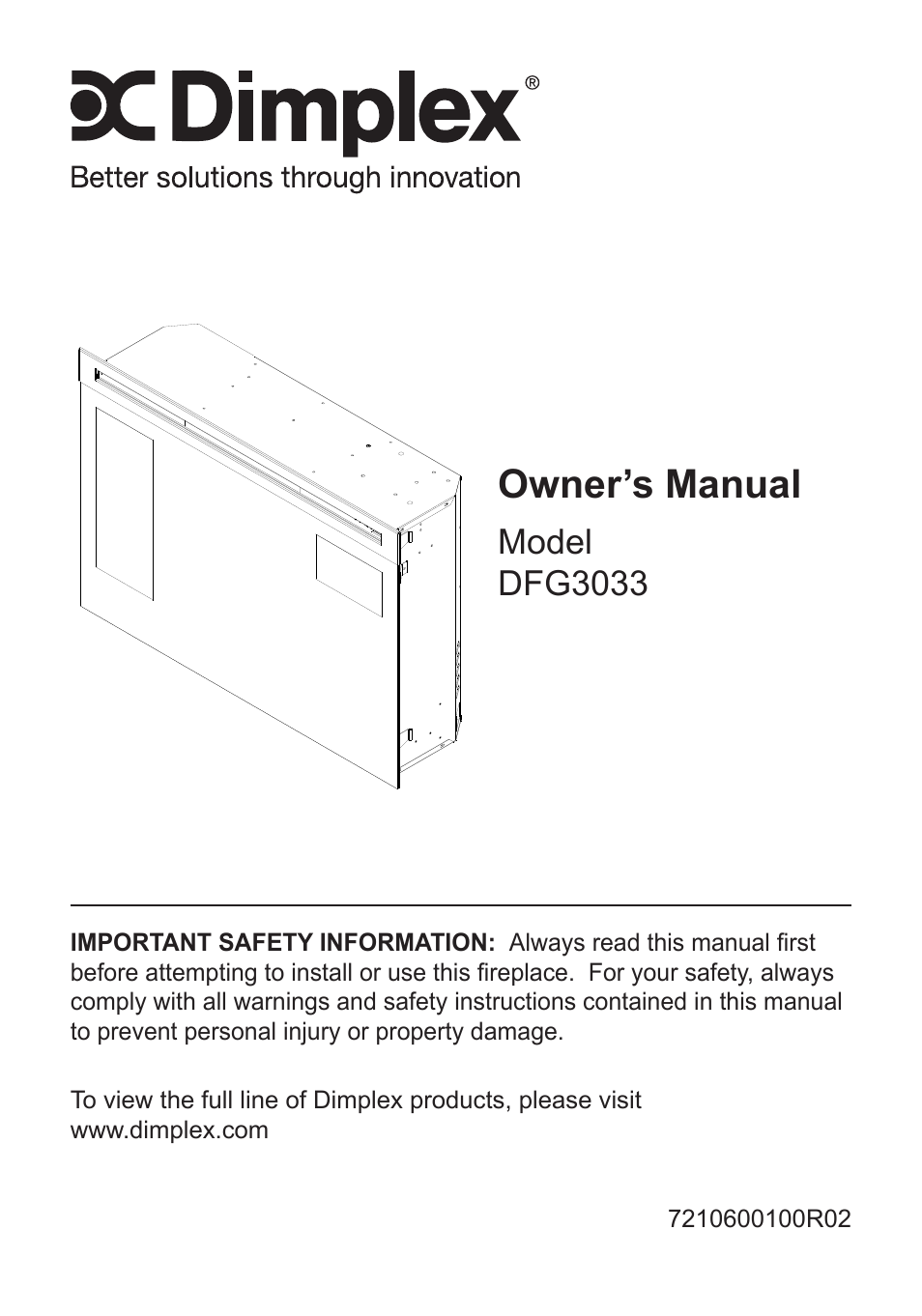 Dimplex Fireplace DFG3033 User Manual | 22 pages