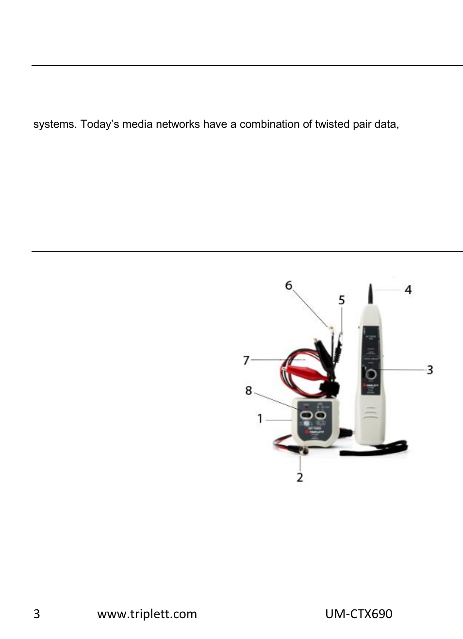 Introduction, Meter description | Triplett CTX690 Tone and Probe Kit User Manual | Page 2 / 13