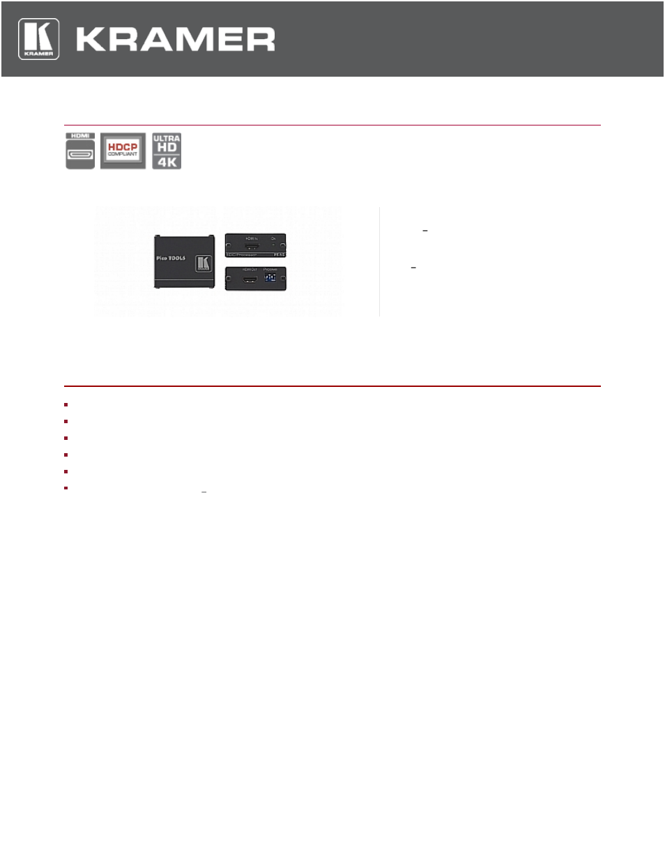 Kramer PT-1C Pico TOOLS EDID Processor User Manual | 2 pages