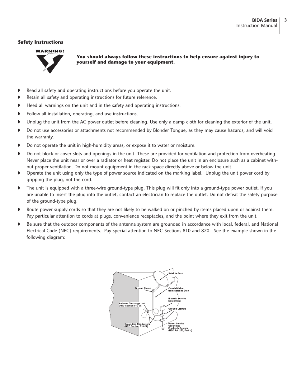 Blonder Tongue BIDA 5400 Series Indoor Distribution Amplifier (750 MHz, 30 dB) User Manual | Page 3 / 8