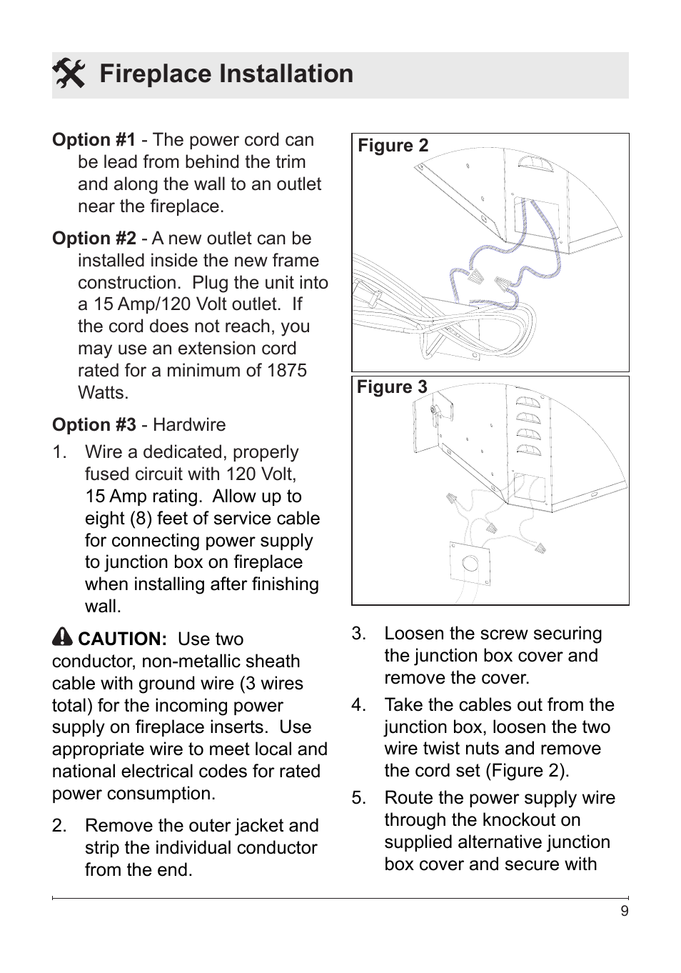 Fireplace installation | Dimplex DF2426SS User Manual | Page 9 / 18