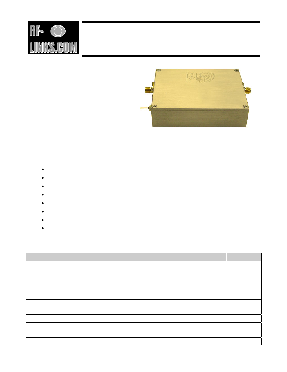 RF-Links Military Grade 50W High Power Amplifier (800 MHz-2.5 GHz) User Manual | 3 pages