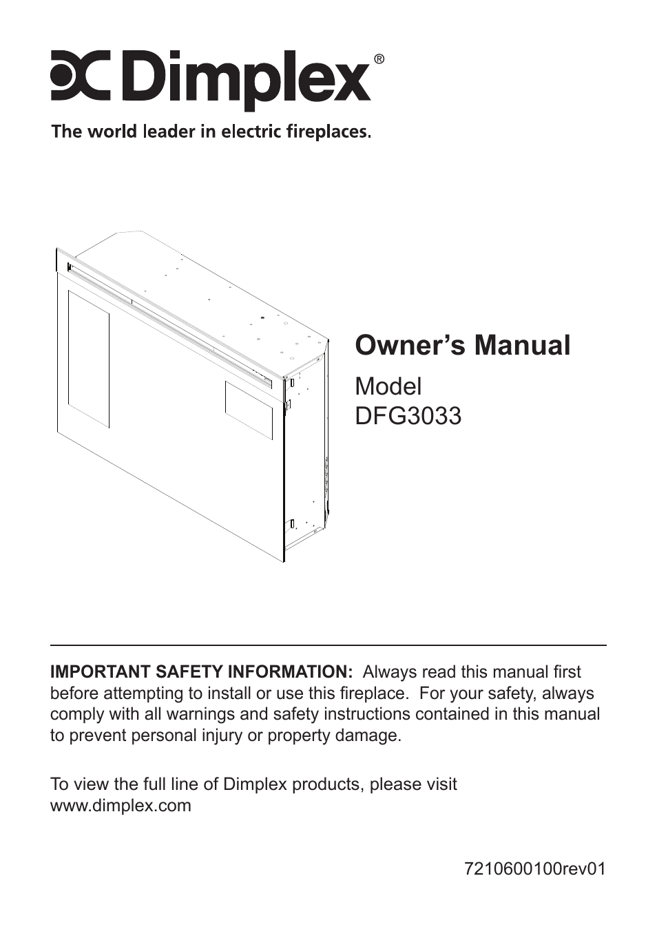 Dimplex Electric Fireplace DFG3033 User Manual | 24 pages