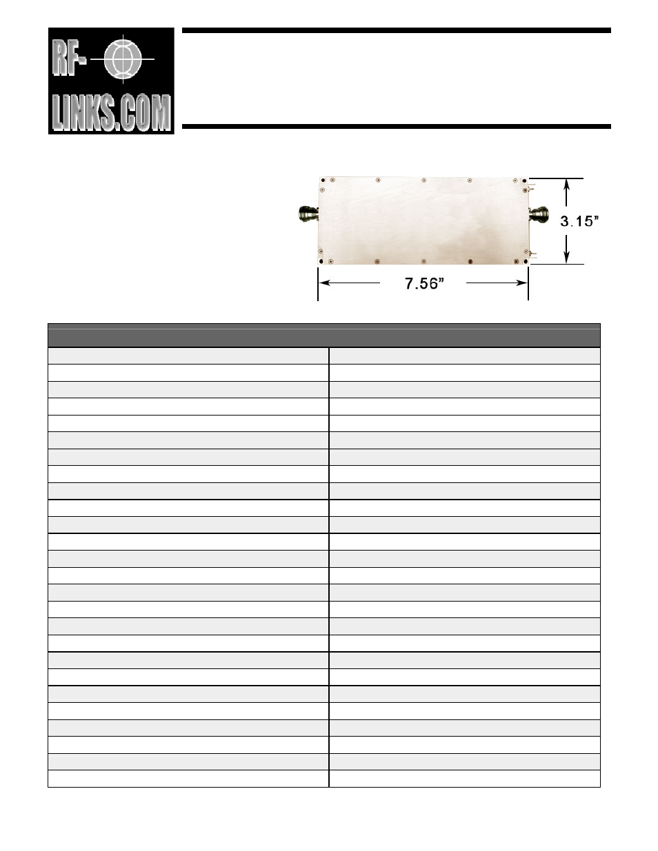 RF-Links Wideband UHF 100W Amplifier (30-550 MHz) User Manual | 1 page