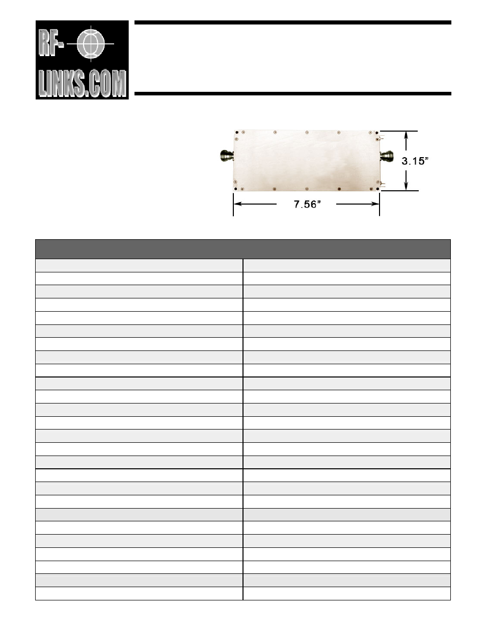 RF-Links Wideband 25W Microwave Amplifier (2300-2400 MHz) User Manual | 2 pages