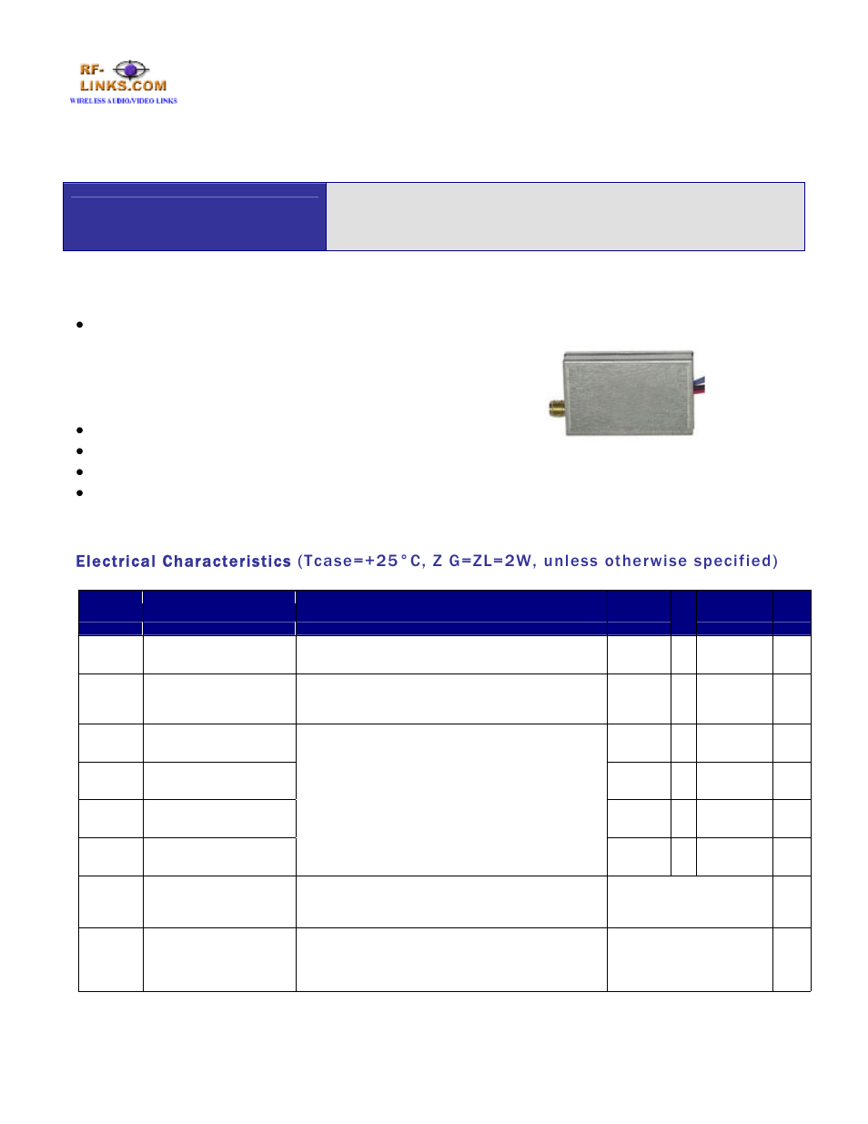 RF-Links RF UHF Linear Wideband Amplifier 0.2W (10 MHz-3300 MHz) User Manual | 2 pages