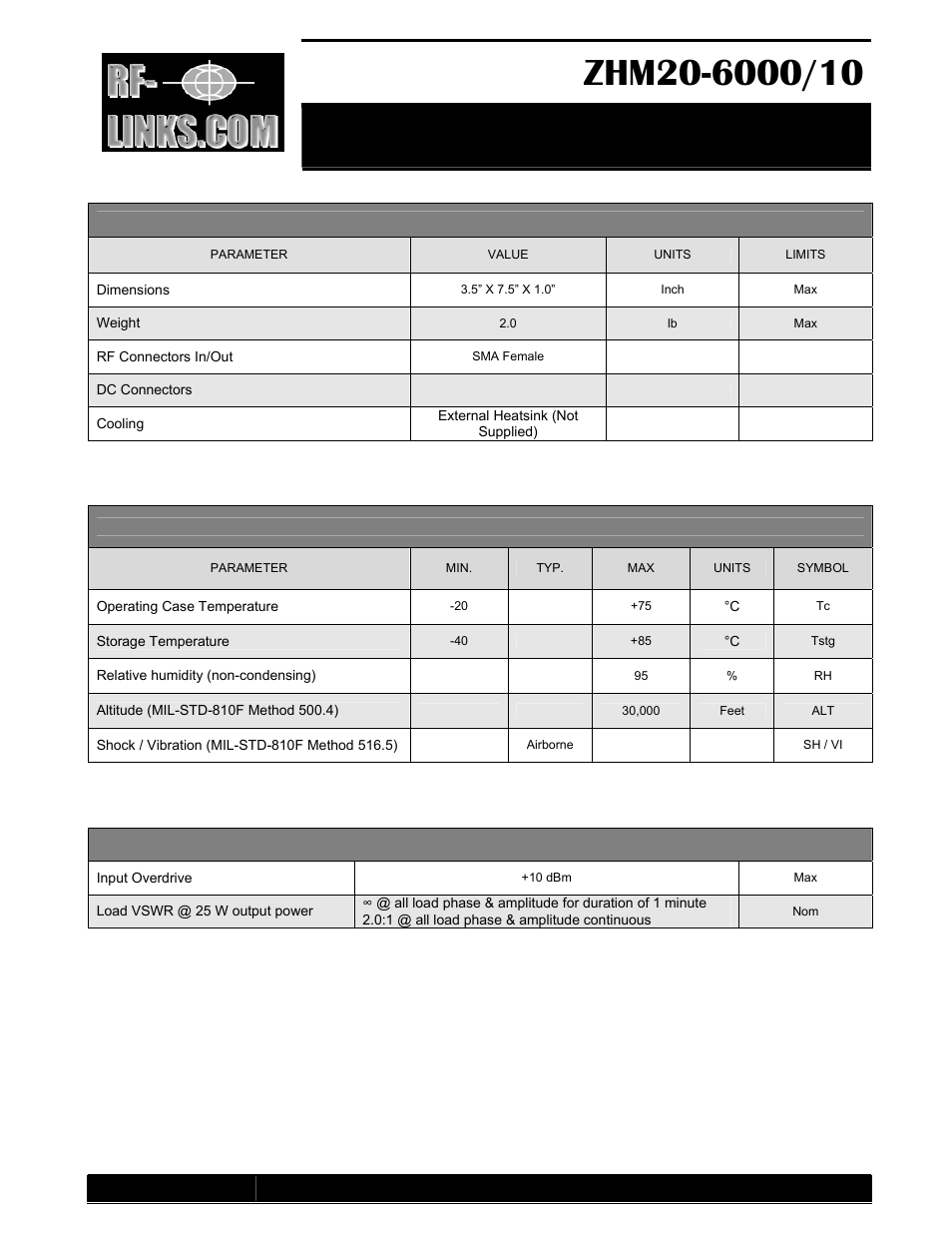Mil grade high power amplifier | RF-Links Military-Grade 10W High-Power Amplifier (20 MHz-6 GHz) User Manual | Page 2 / 3
