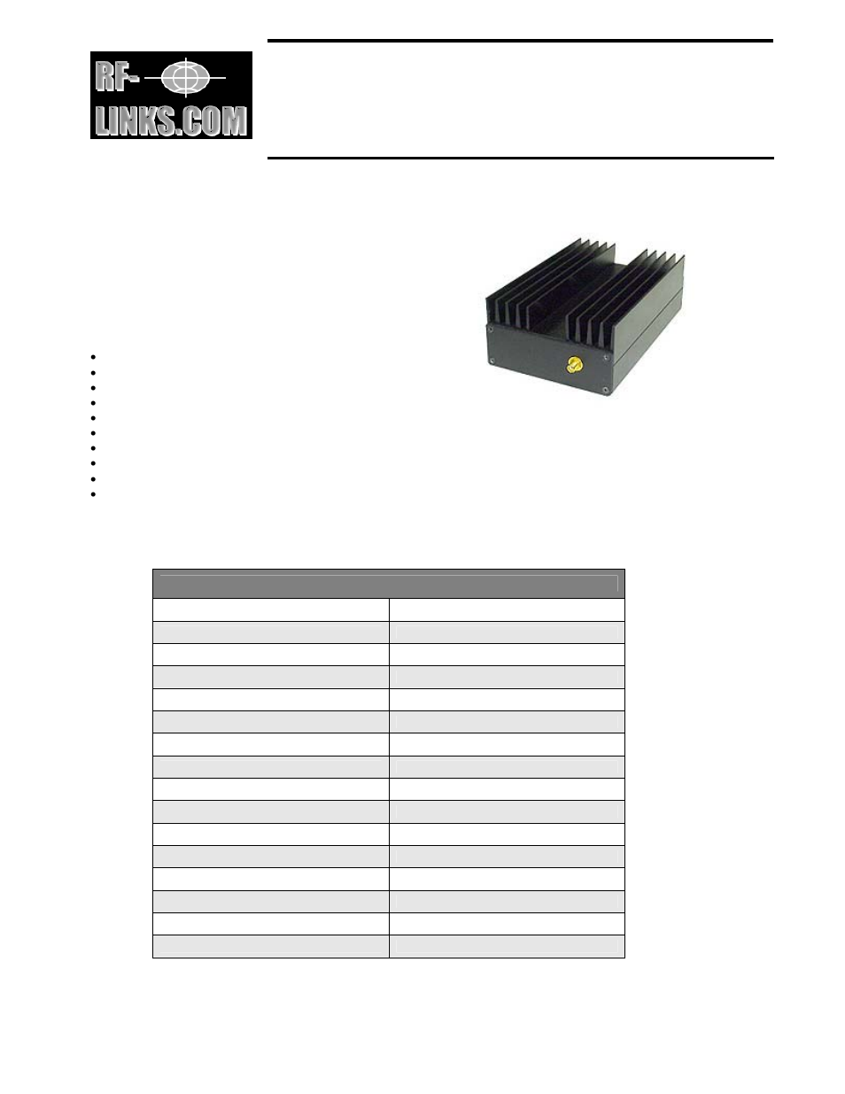 RF-Links Wideband 2W Laboratory Amplifier (40–1600 MHz) User Manual | 1 page