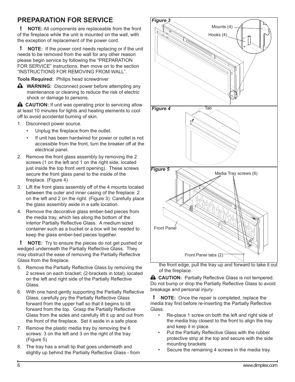 Preparation for service | Dimplex BLF50 User Manual | Page 6 / 19