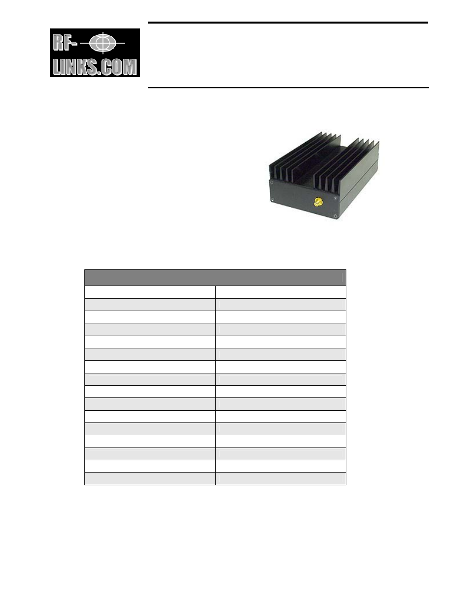 RF-Links Laboratory Ultra-Low Noise Power Amplifier 2.5W Wideband (1500-2200 MHz) User Manual | 2 pages