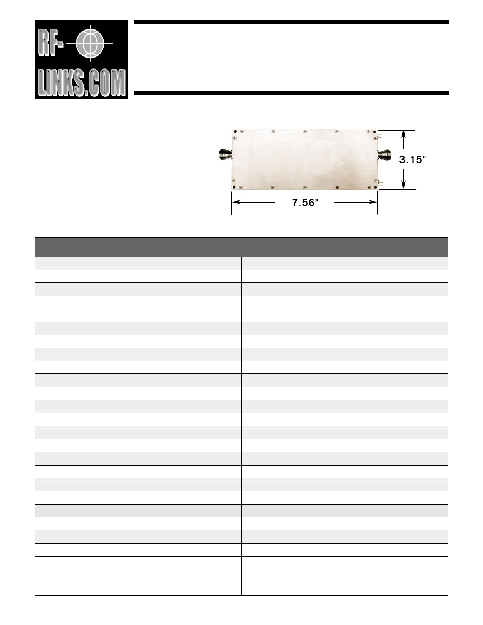 RF-Links Wideband 25W Microwave Amplifier (2300-2500 MHz) User Manual | 2 pages