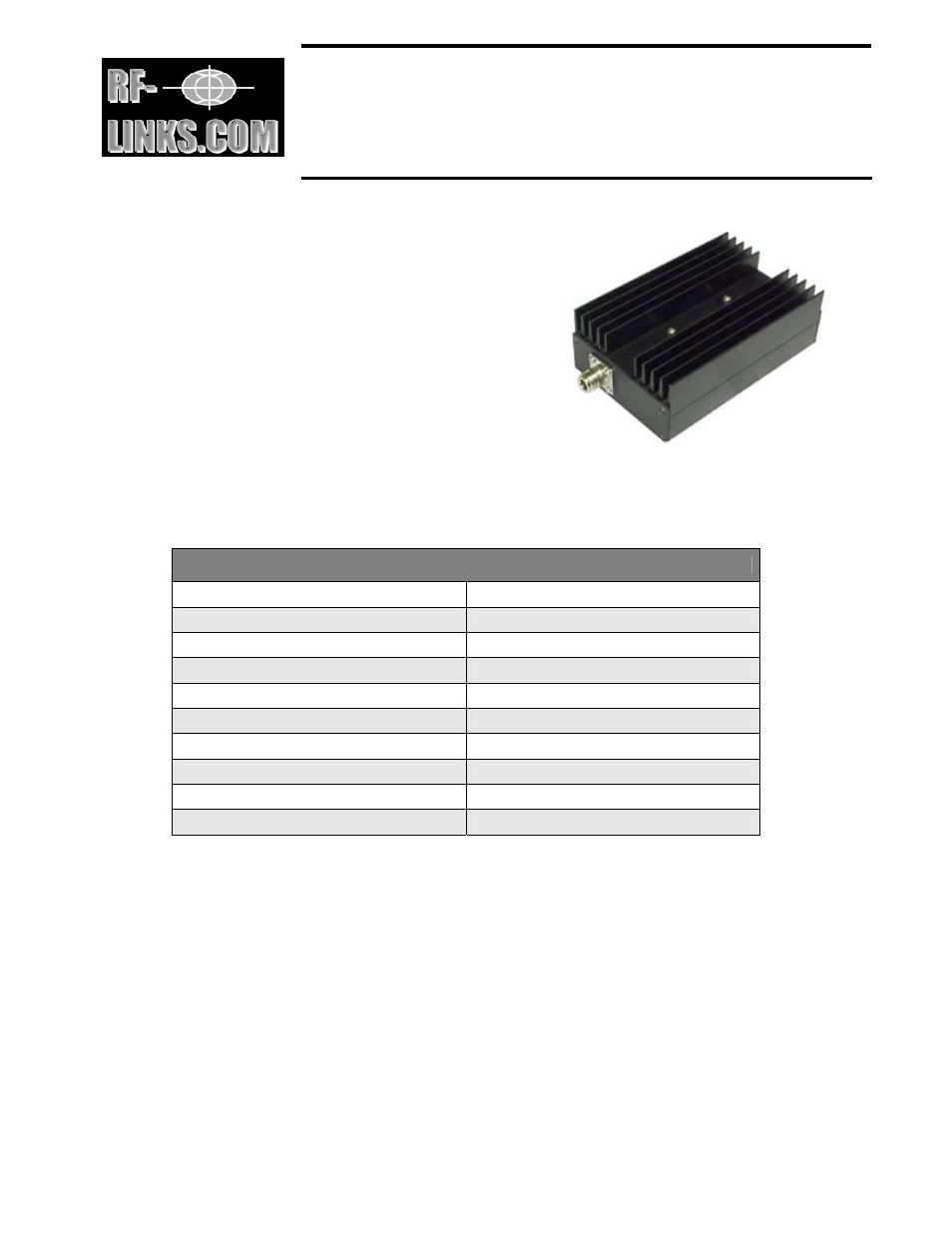 RF-Links 1240 MHz / 22 W Military-Grade RF Linear Amplifier User Manual | 5 pages