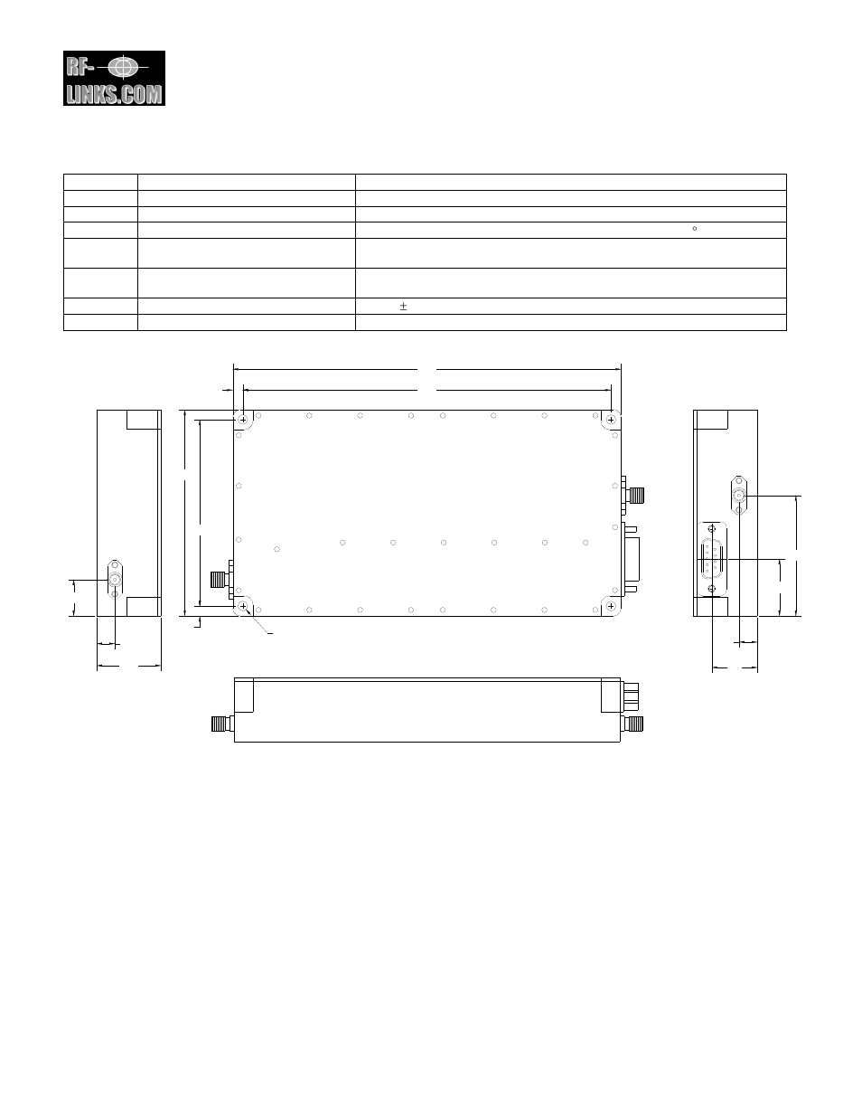 Specifications, Zh-4010, Laboratory broadband high power amplifier | RF-Links Laboratory UHF Amplifier 30W (400-1000 MHz) User Manual | Page 2 / 2