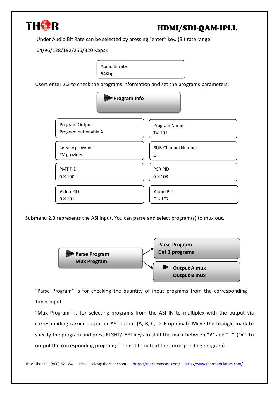 Hdmi/sdi-qam-ipll | Thor 4-Channel HDMI to QAM Modulator and IPTV Streaming Encoder with Low Latency User Manual | Page 15 / 53