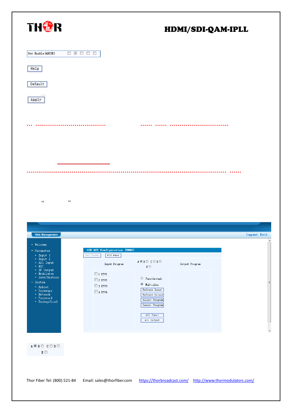 Hdmi/sdi-qam-ipll, Asi input | Thor 4-Channel HDMI to QAM Modulator and IPTV Streaming Encoder with Low Latency User Manual | Page 24 / 53