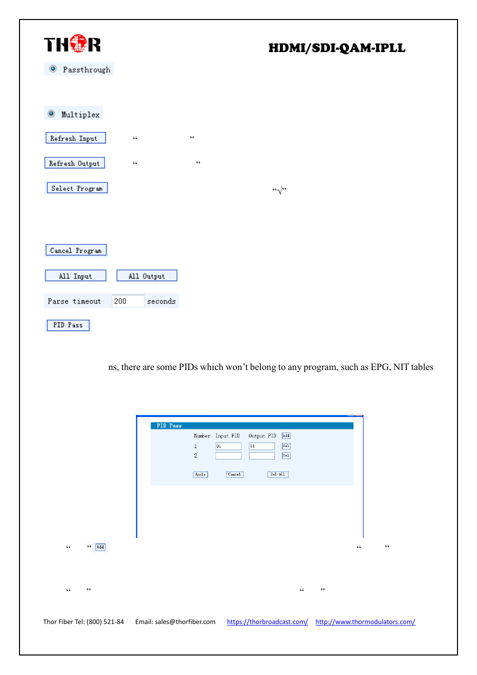 Hdmi/sdi-qam-ipll, Nit table setting | Thor 4-Channel HDMI to QAM Modulator and IPTV Streaming Encoder with Low Latency User Manual | Page 25 / 53