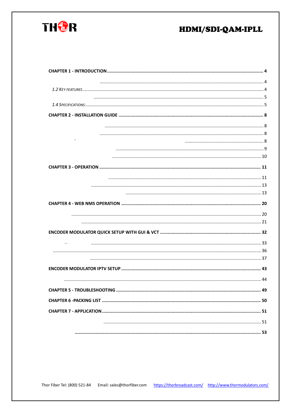 Thor 4-Channel HDMI to QAM Modulator and IPTV Streaming Encoder with Low Latency User Manual | Page 3 / 53