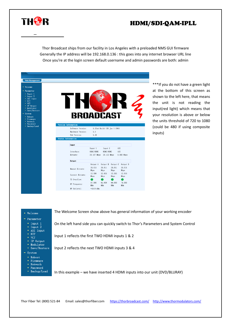 Ntro, Hdmi/sdi-qam-ipll, Intro – gui & vct | Thor 4-Channel HDMI to QAM Modulator and IPTV Streaming Encoder with Low Latency User Manual | Page 33 / 53