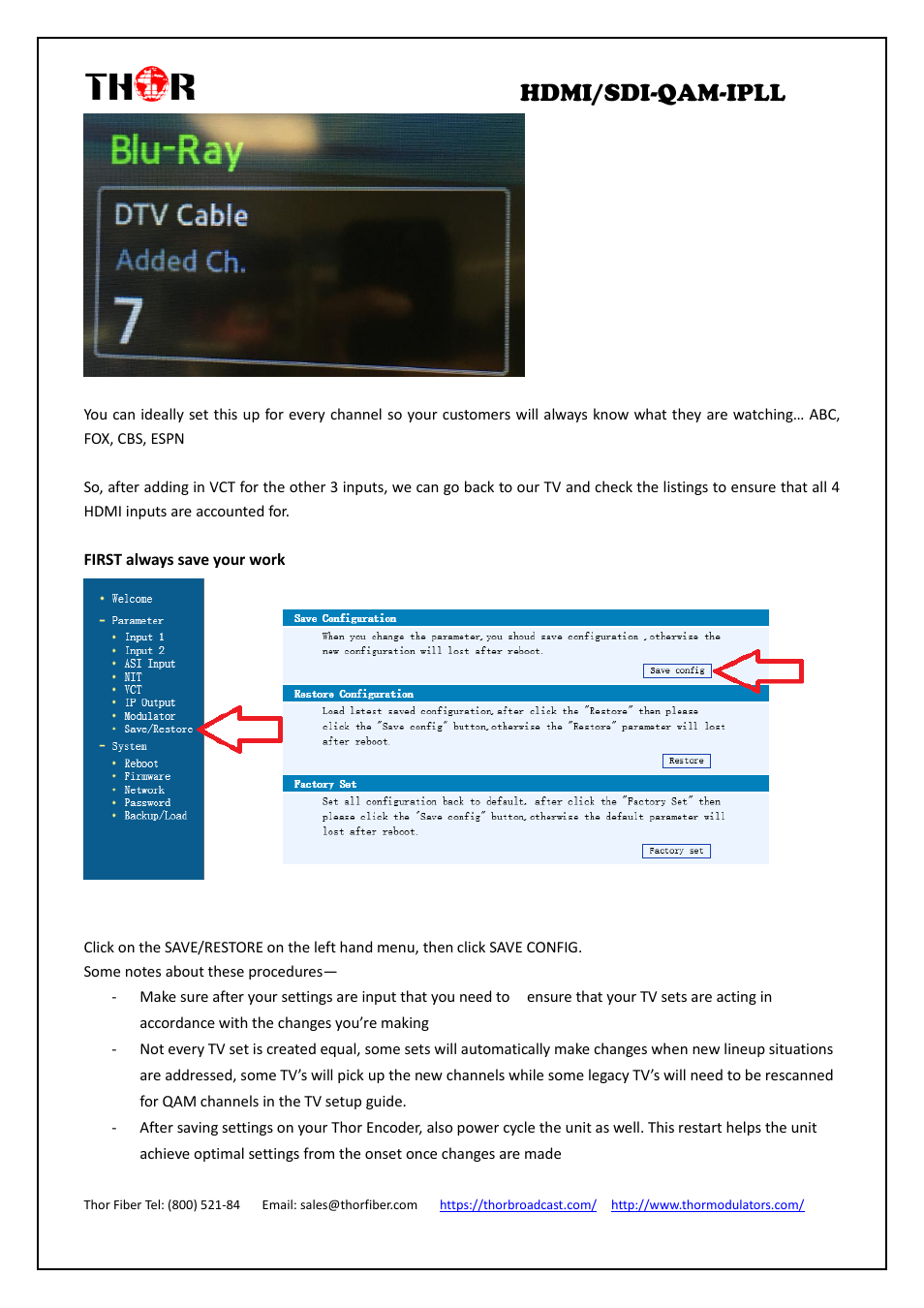 Hdmi/sdi-qam-ipll | Thor 4-Channel HDMI to QAM Modulator and IPTV Streaming Encoder with Low Latency User Manual | Page 41 / 53