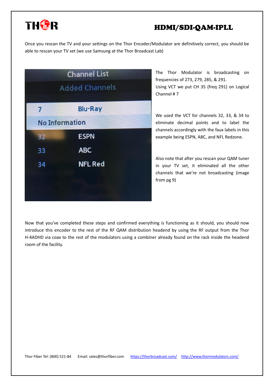 Hdmi/sdi-qam-ipll | Thor 4-Channel HDMI to QAM Modulator and IPTV Streaming Encoder with Low Latency User Manual | Page 42 / 53