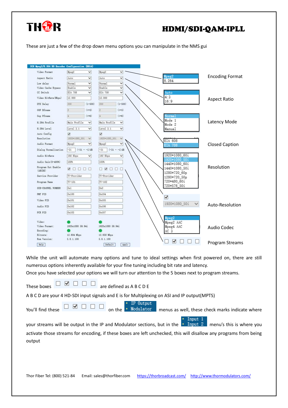Hdmi/sdi-qam-ipll | Thor 4-Channel HDMI to QAM Modulator and IPTV Streaming Encoder with Low Latency User Manual | Page 46 / 53
