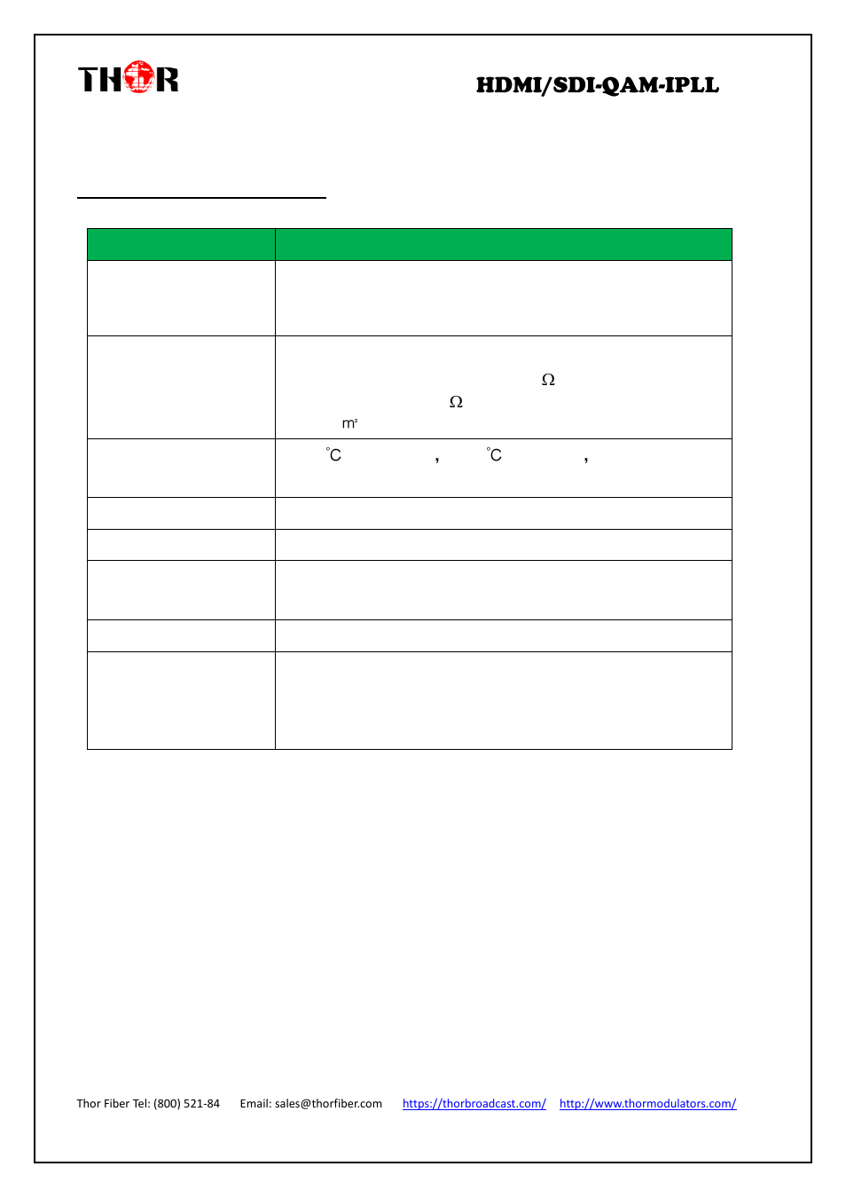 Nvironment, Equirement, Hdmi/sdi-qam-ipll | 4 environment requirement | Thor 4-Channel HDMI to QAM Modulator and IPTV Streaming Encoder with Low Latency User Manual | Page 9 / 53