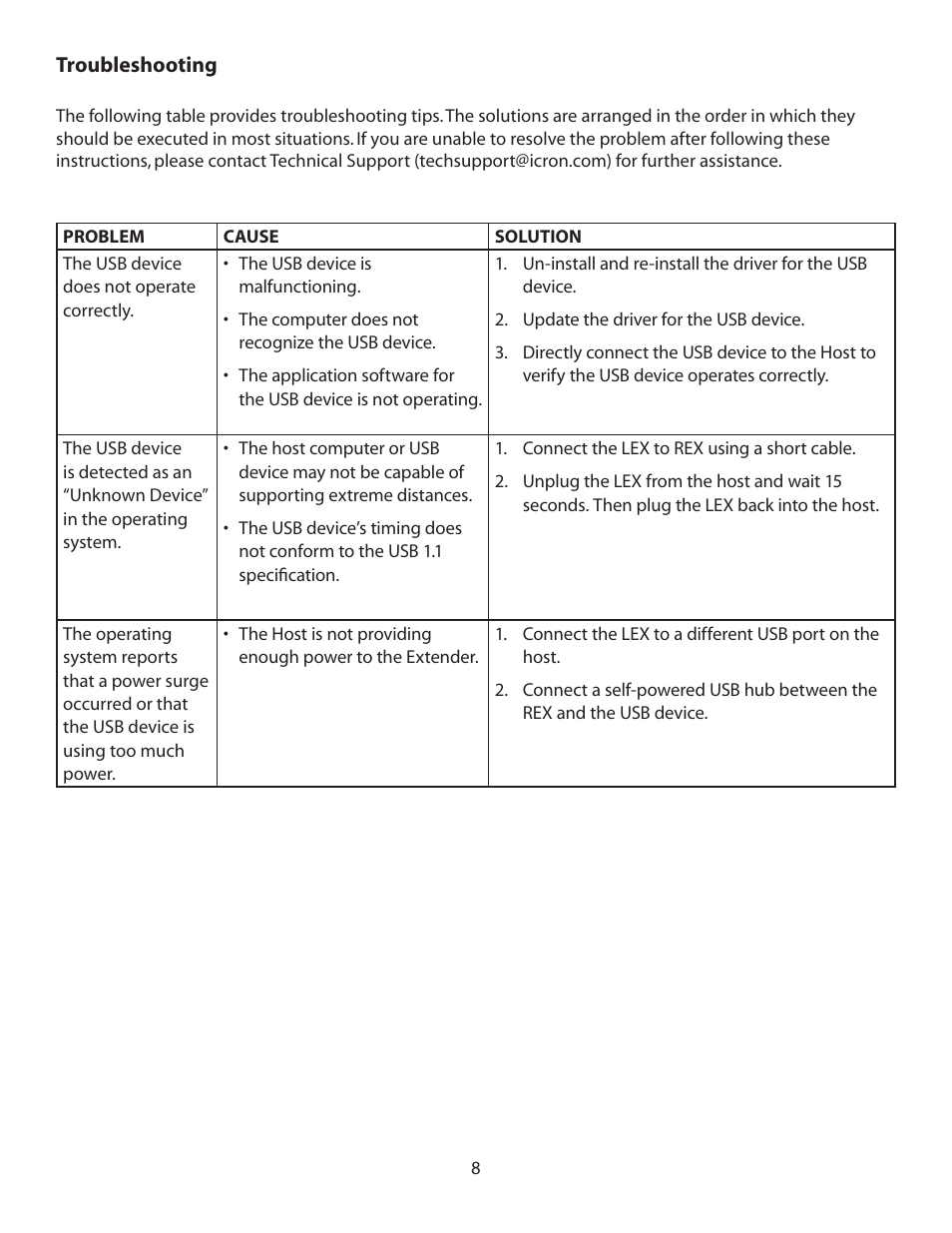 Icron USB 1.1 Rover 2850 Dual Port Extender User Manual | Page 8 / 14
