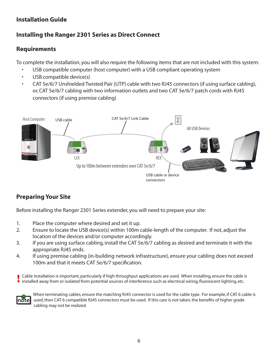 Installation guide, Requirements | Icron USB Extender Mounting Kit for Ranger 2301 and 2312 (Silver) User Manual | Page 7 / 21