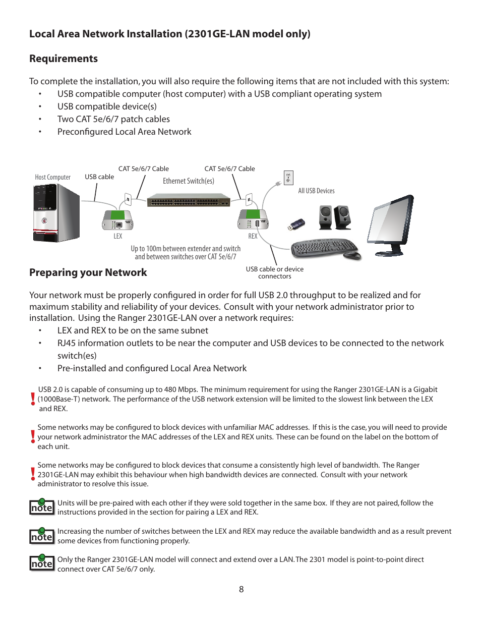 Preparing your network | Icron USB Extender Mounting Kit for Ranger 2301 and 2312 (Silver) User Manual | Page 9 / 21