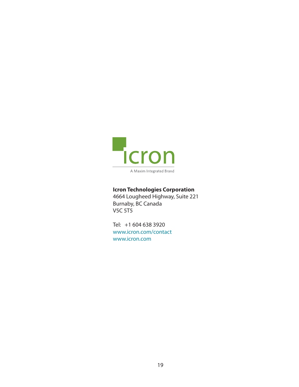 Icron Four-Port USB 3-2-1 Raven 3104 Point-to-Point Extender System (328') User Manual | Page 20 / 20