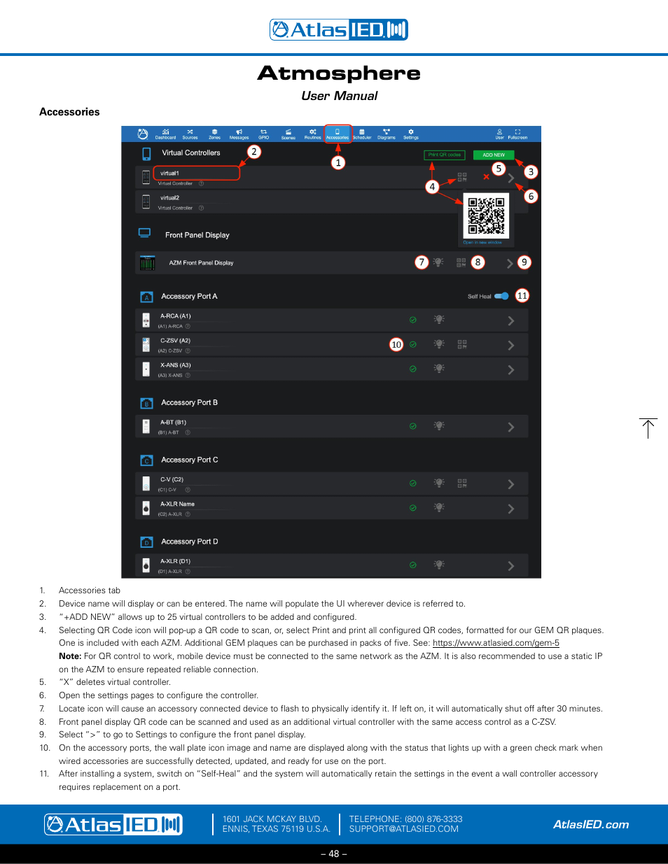 Atmosphere, User manual | Atlas Sound Atmosphere C-ZSV Zone, Source, and Volume Wall Controller (Black) User Manual | Page 48 / 79