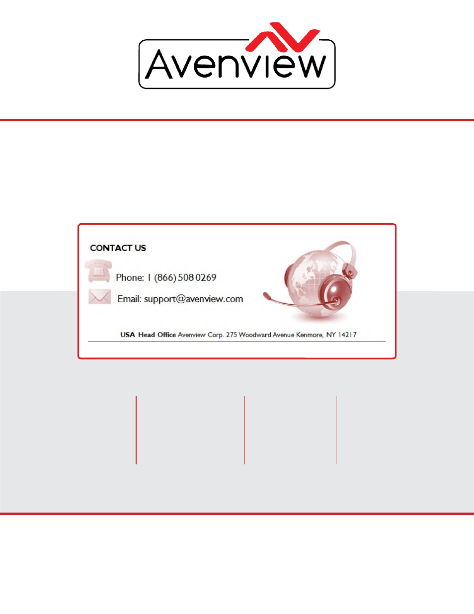 Technical support, Av connectivity, distribution and beyond | Avenview 8K DisplayPort 1.4 Male Fiber Optic Cable (230') User Manual | Page 17 / 17