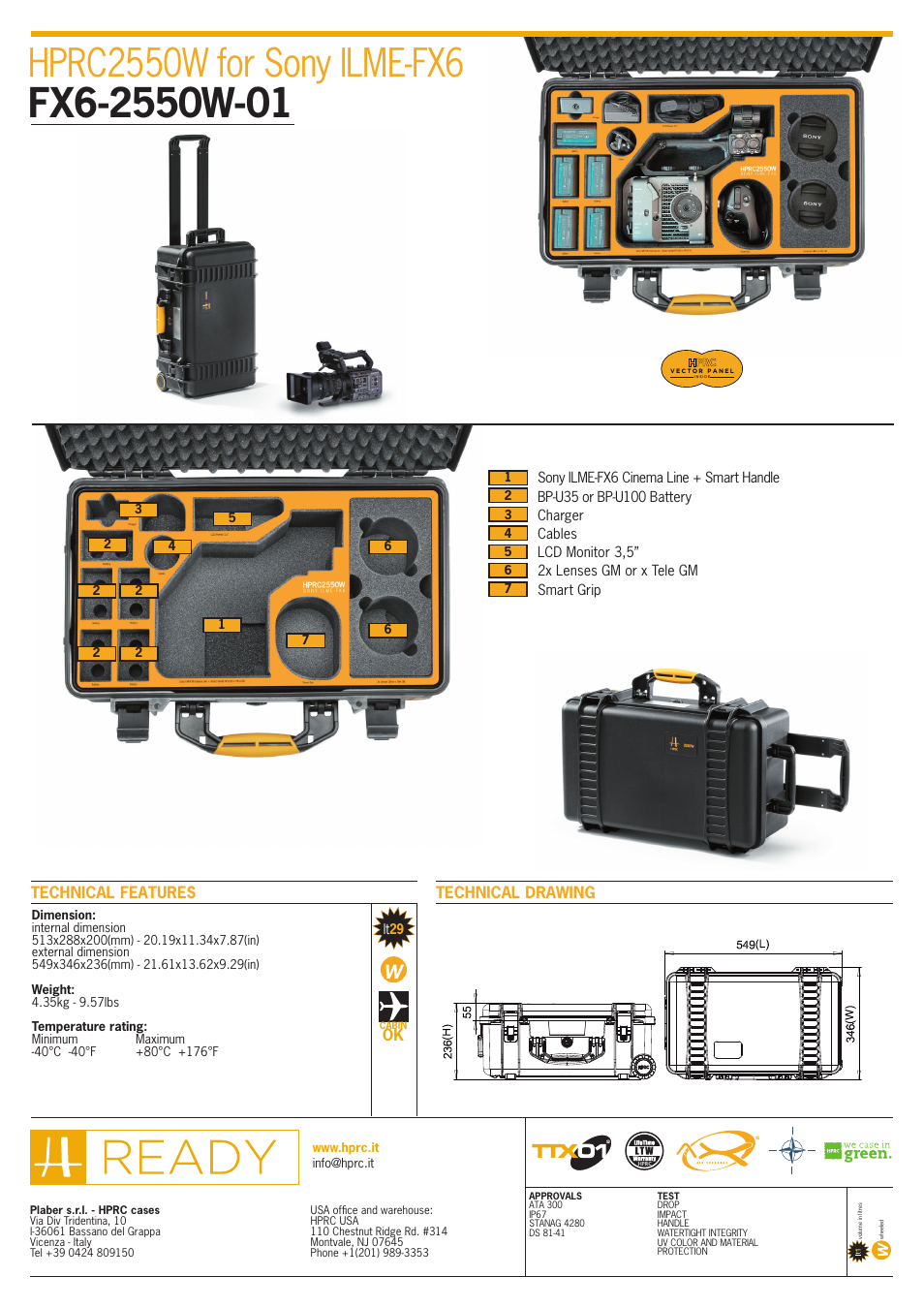 HPRC 2550W Wheeled Hard Case for FX6 Camera User Manual | 1 page