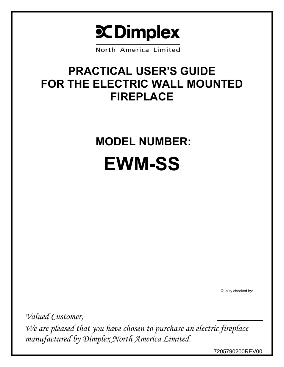 Dimplex THE ELECTRIC WALL MOUNTED FIREPLACE EWM-SS User Manual | 14 pages