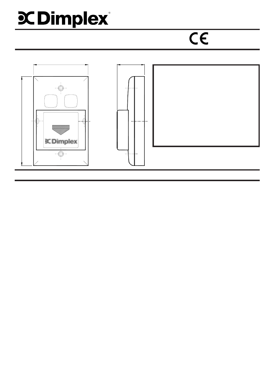 Dimplex KX03001 User Manual | 2 pages