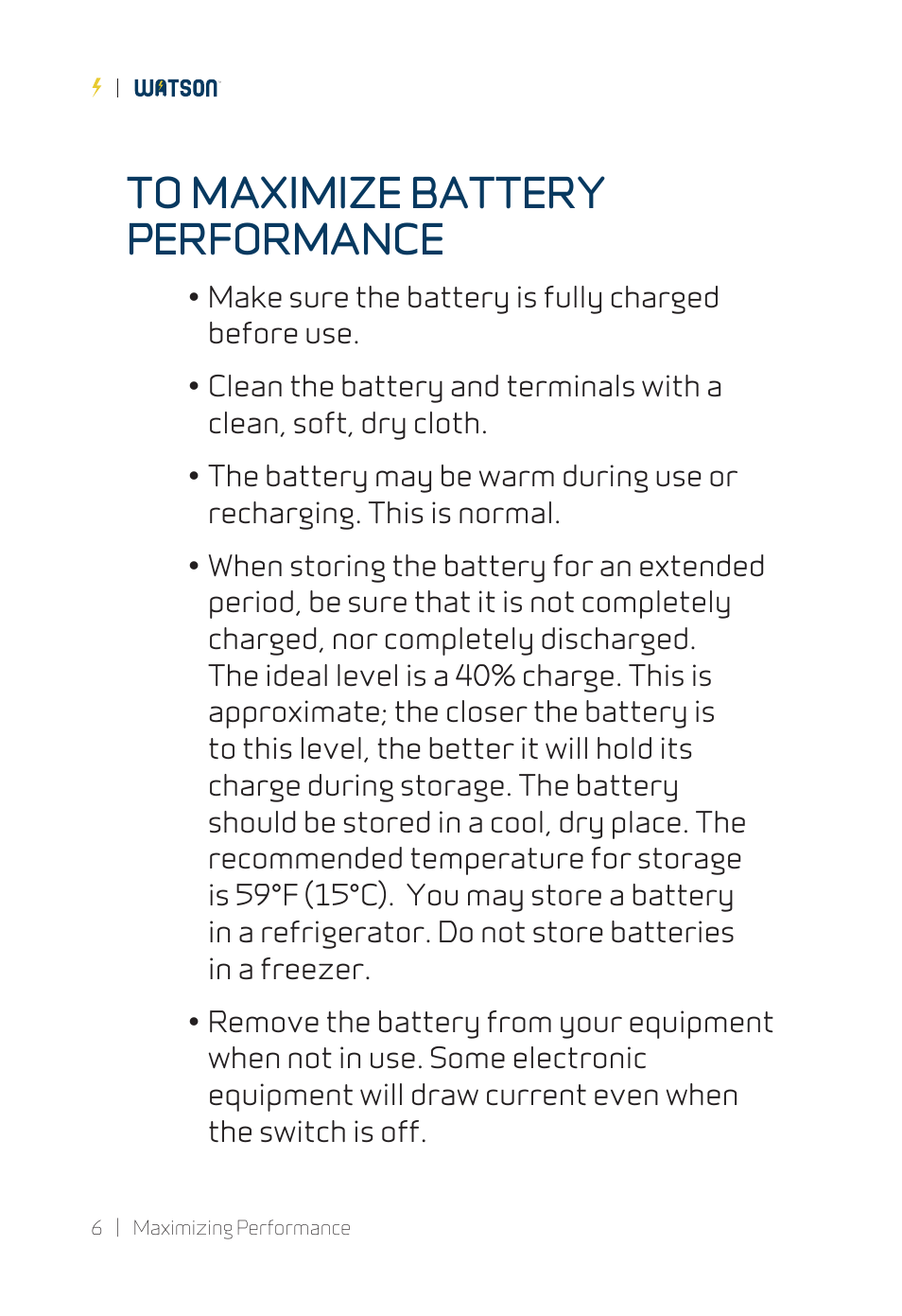 Watson EN-EL15c Lithium-Ion Battery Pack (7V, 2250mAh) User Manual | Page 6 / 8