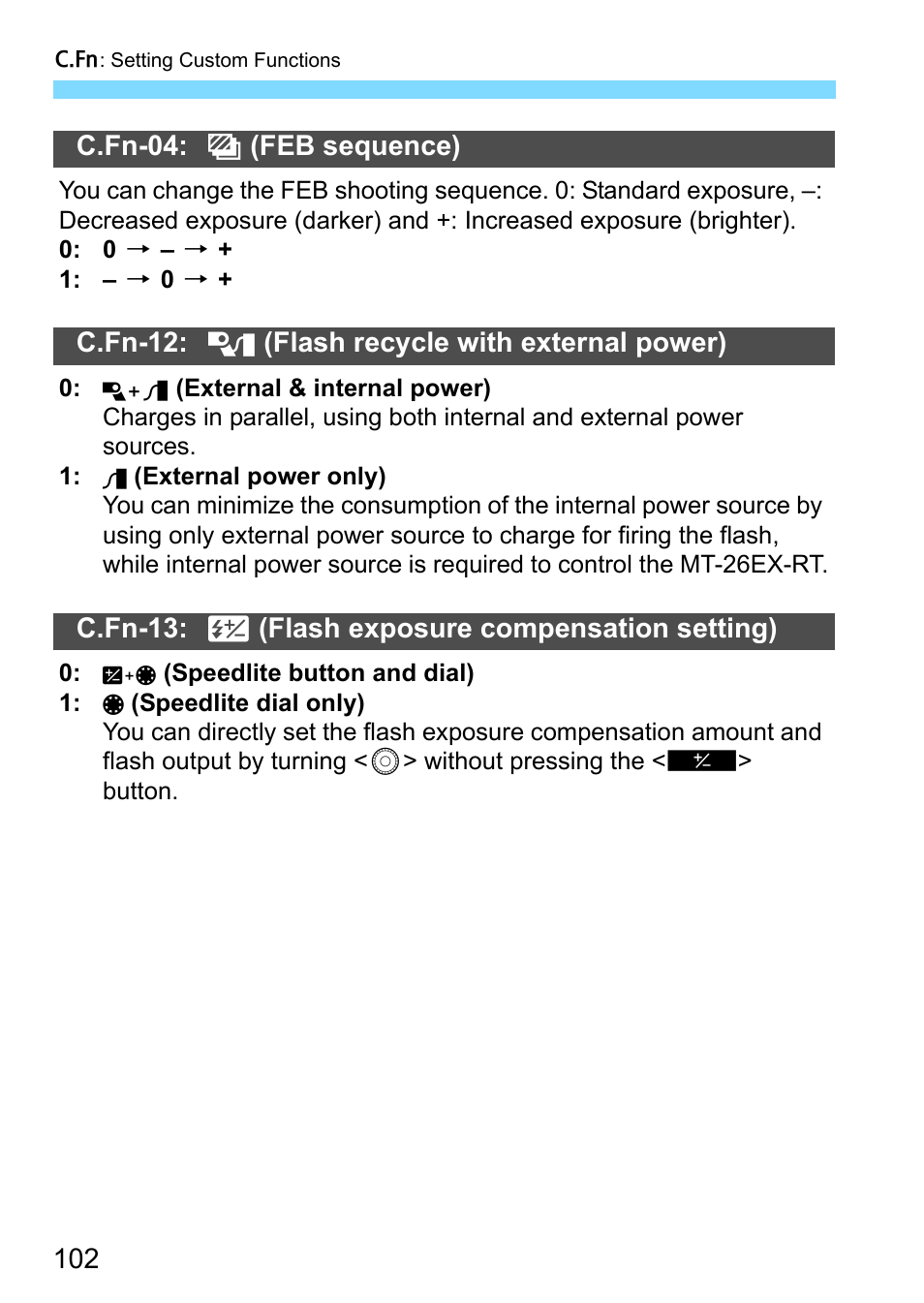 Nce (p.102), P.102), P.102 | Canon MT-26EX-RT Macro Twin Lite User Manual | Page 102 / 128