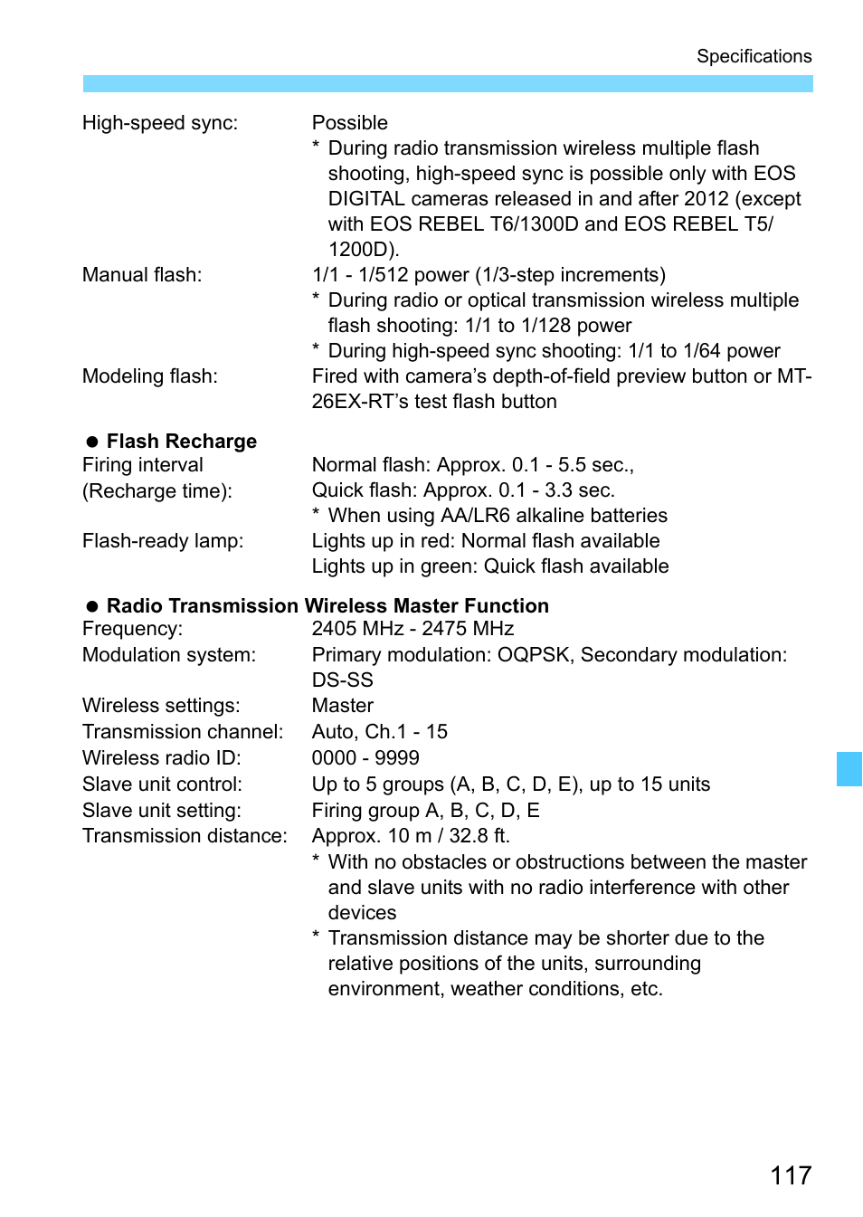 Canon MT-26EX-RT Macro Twin Lite User Manual | Page 117 / 128