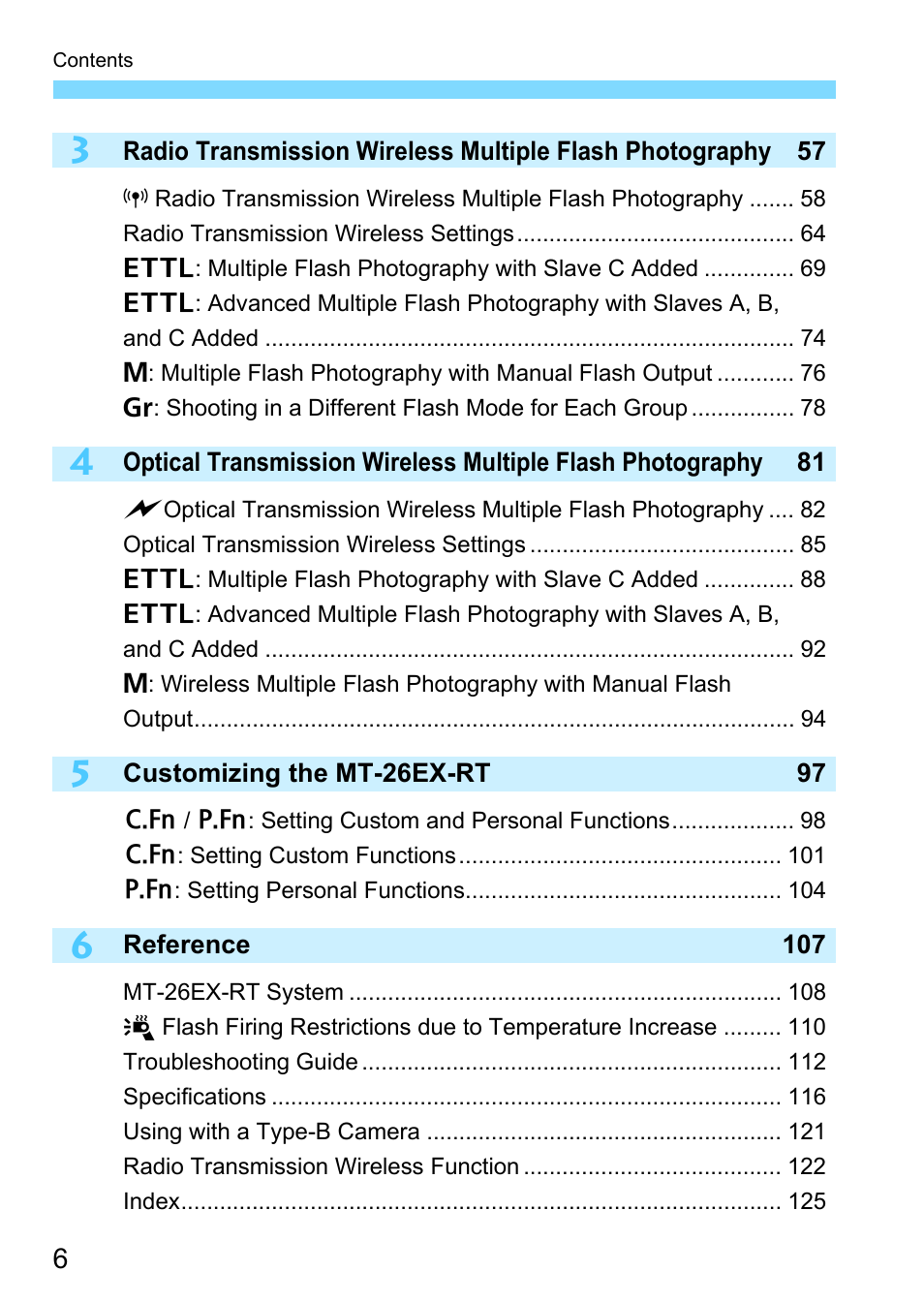 Canon MT-26EX-RT Macro Twin Lite User Manual | Page 6 / 128