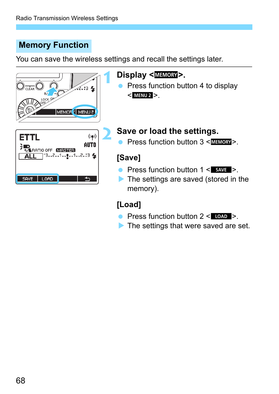 P.68 | Canon MT-26EX-RT Macro Twin Lite User Manual | Page 68 / 128