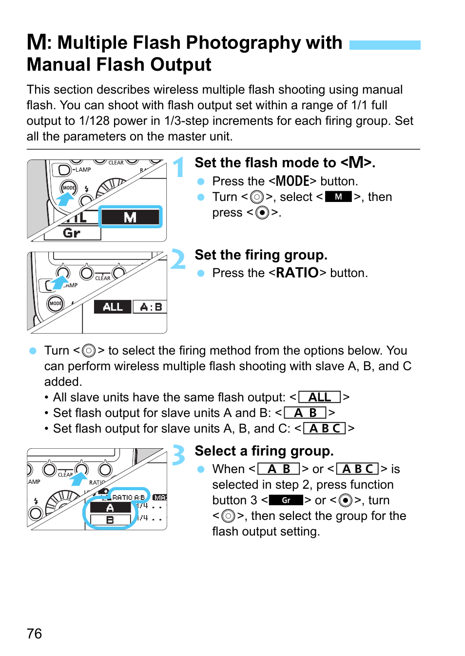 P.76 | Canon MT-26EX-RT Macro Twin Lite User Manual | Page 76 / 128