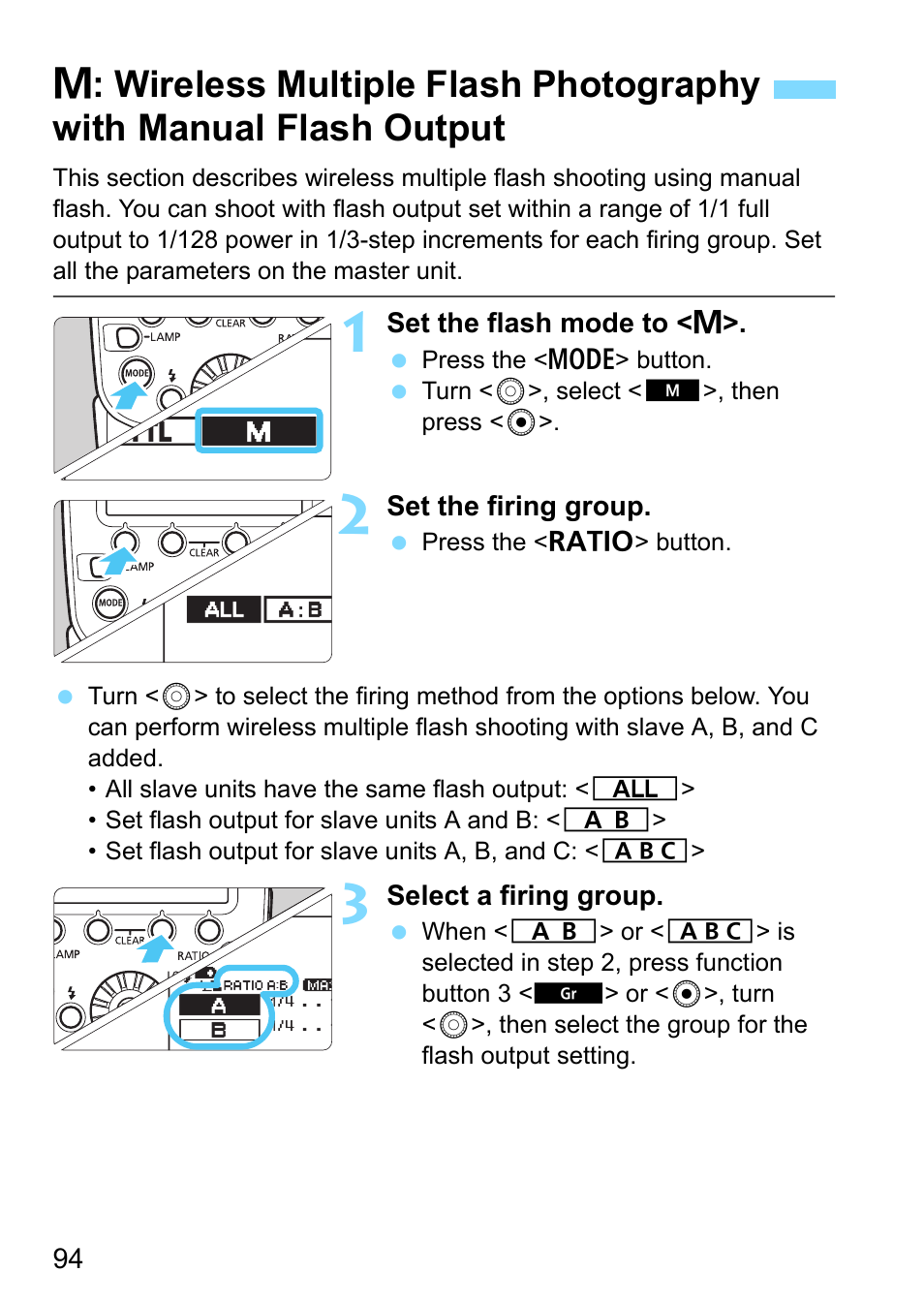 Output, P.94 | Canon MT-26EX-RT Macro Twin Lite User Manual | Page 94 / 128